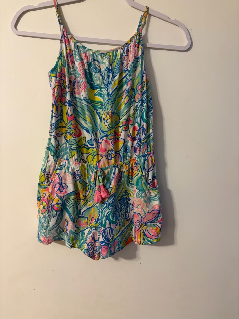 Kids Lilly Pulitzer Multicolor Floral Spaghetti-Strap Romper